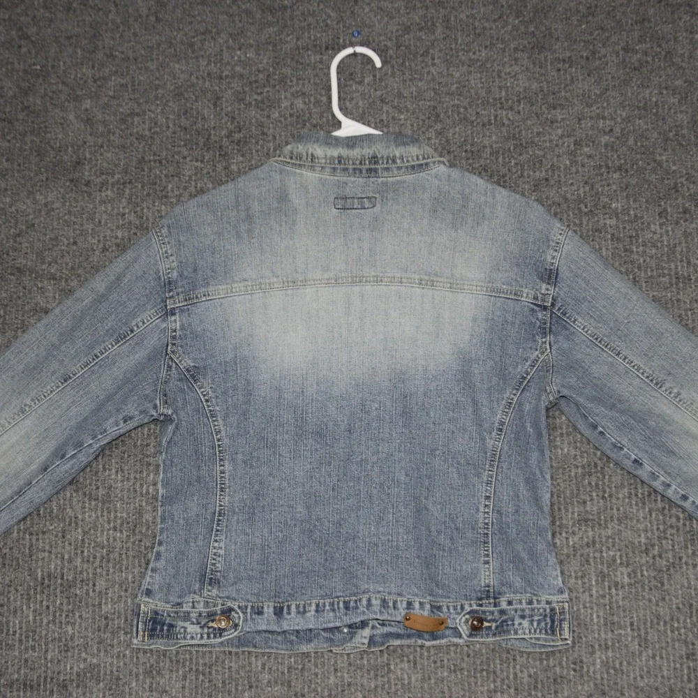Southpole Juniors‎ Denim Jacket Light Wash Classic Button Front Size L